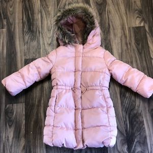 Gap toddler girl pink long puffer jacket size 4T